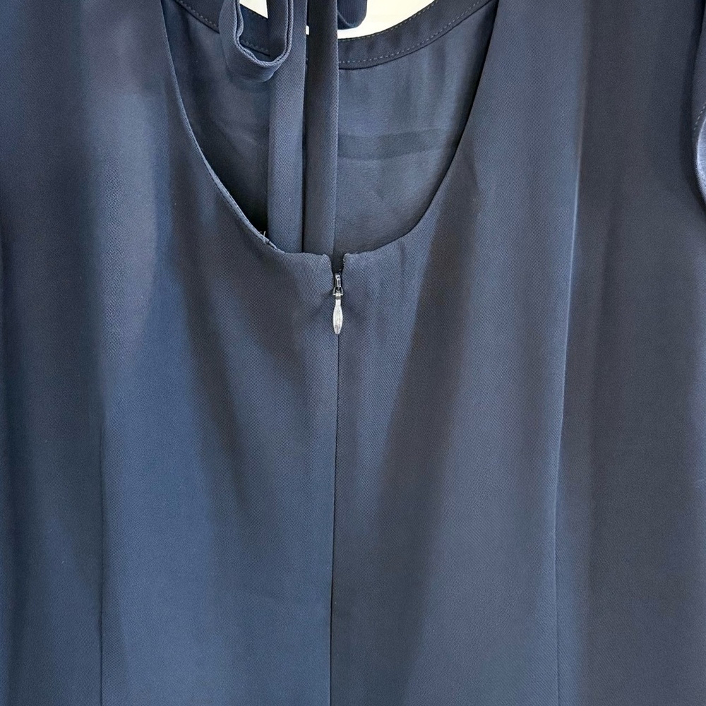 Loft Ruffle Sleeve Navy Shift Dress Classic Women’s Size 10 - Picture 7 of 9